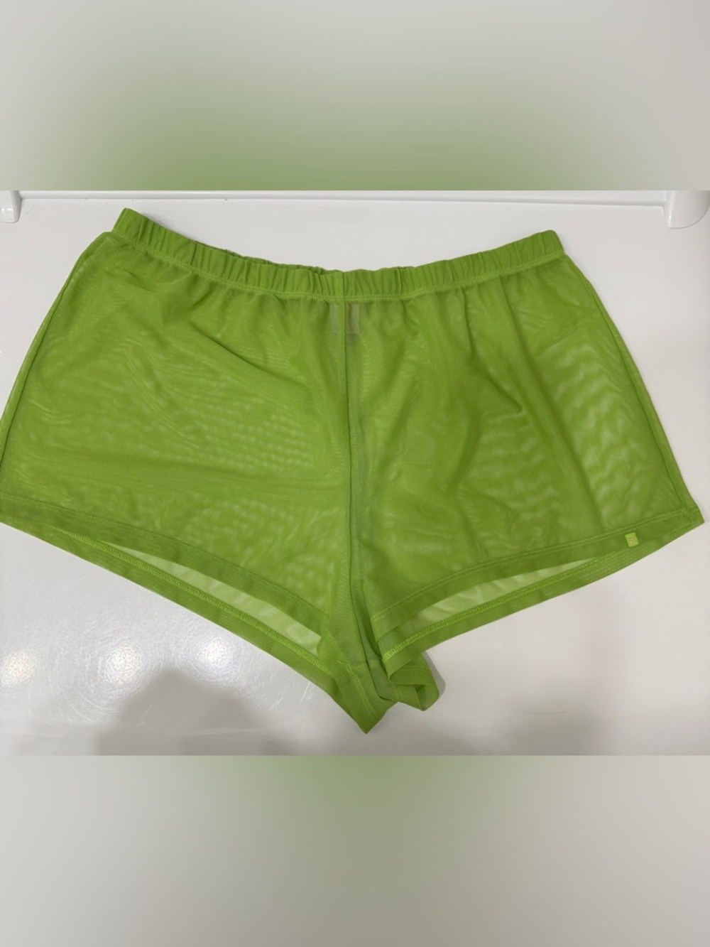 Savage X Fenty Sheer Mesh Boyshorts - Lime Green